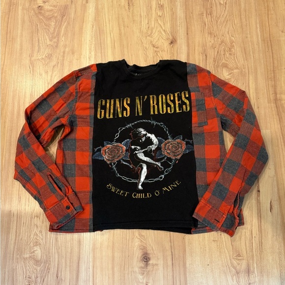 Guns N’ Roses Upcycled flannel size S/M oversized - Picture 1 of 1